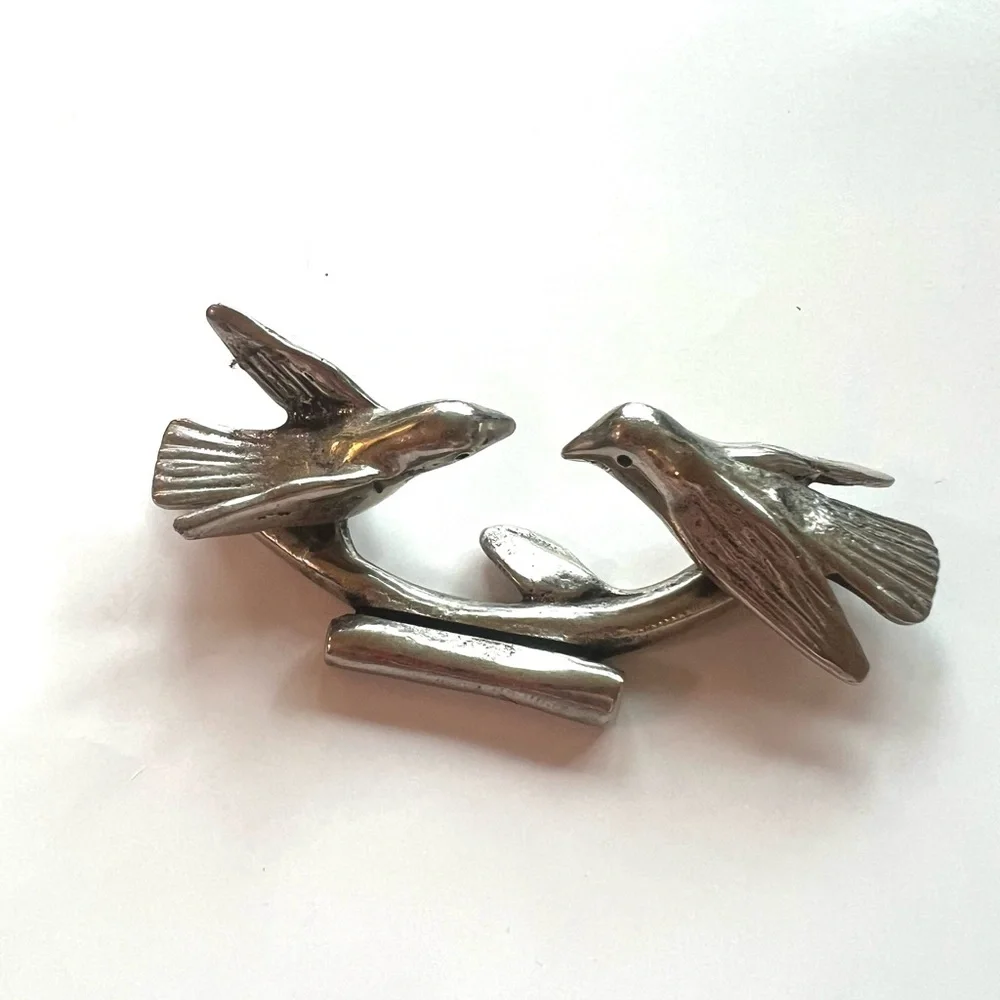 Anthropologie Silver Bird Perch card place card holder decor